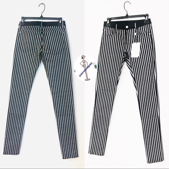 Faith Connexion Silver Striped Coated Jeans - Picture 2 of 7